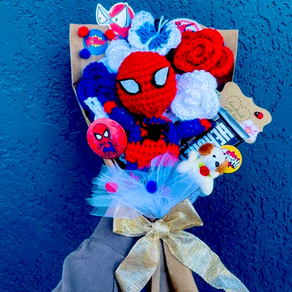 Spider-Man crochet bouquet